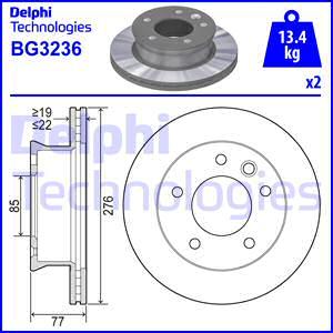 Delphi BG3236 - Tarcza hamulcowa