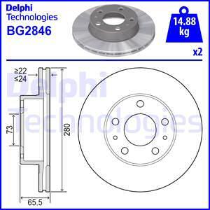 Delphi BG2846 — Tarcza hamulcowa