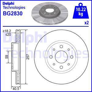 Delphi BG2830 - Tarcza hamulcowa