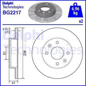 Delphi BG2217 — Tarcza hamulcowa