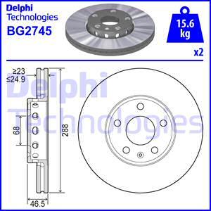 Delphi BG2745 - Tarcza hamulcowa