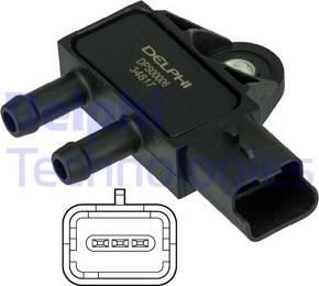 Delphi DPS00006 - CZUJNIK CISNIENIA SPALIN SCUDO 2.0 D MJ