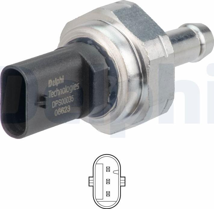 Delphi DPS00035-12B1 - CZUJNIK CIŚN. SPALIN BMW 114D. X6 XDRIVE 40D 04-