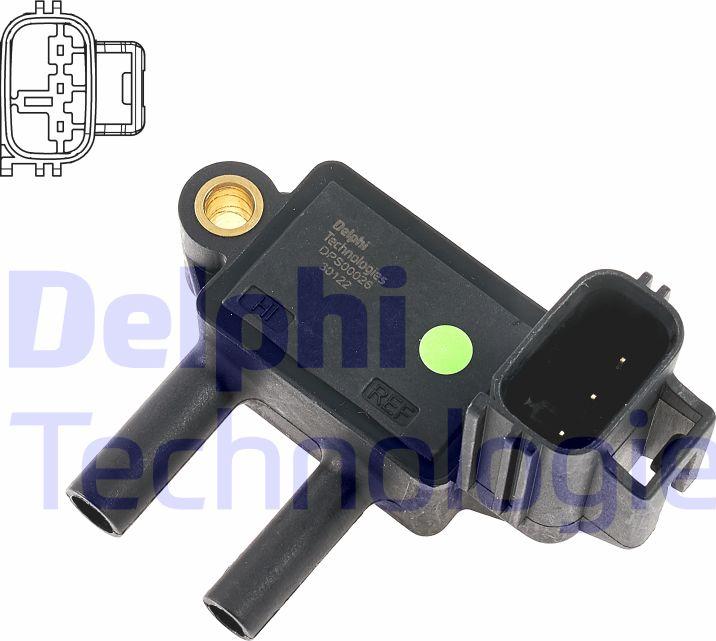 Delphi DPS00026-12B1 — Czujnik, ciśnienie spalin