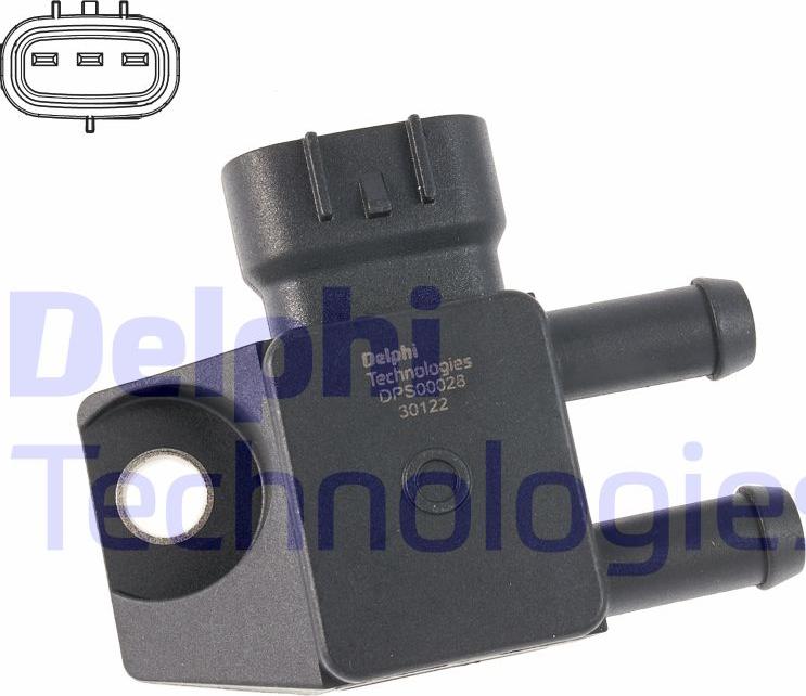 Delphi DPS00028-12B1 - Czujnik ciśnienia spalin