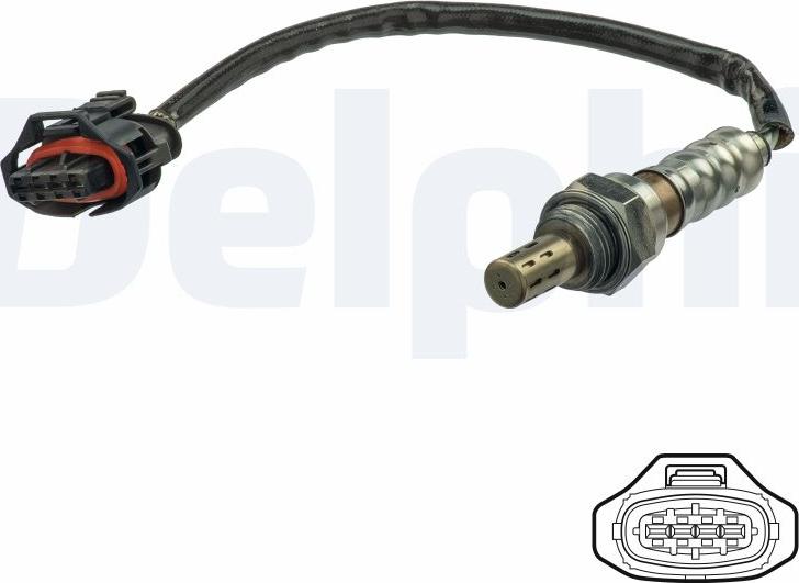 Delphi ES21177-12B1 - Czujnik tlenu w spalinach (czujnik O2)