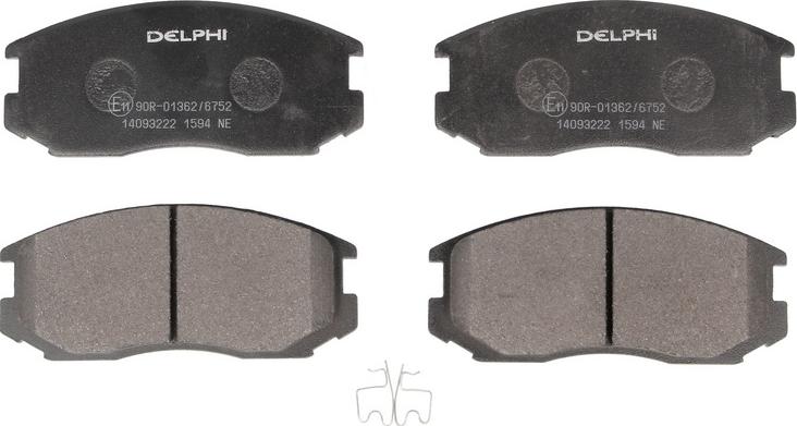 Delphi LP1594 — Zestaw klocków hamulcowych, hamulce tarczowe
