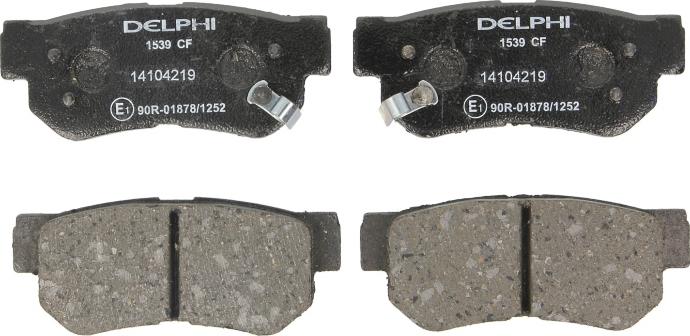 Delphi LP1539 — Zestaw klocków hamulcowych, hamulce tarczowe