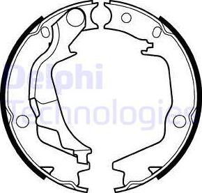 Delphi LS2042 — Zestaw szczęk hamulcowych, hamulec postojowy