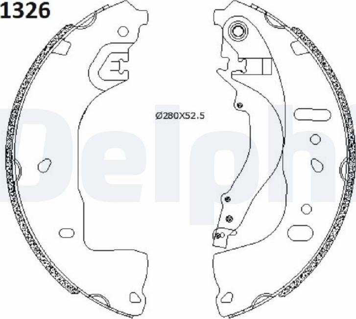 Delphi LS2197 — Zestaw szczęk hamulcowych