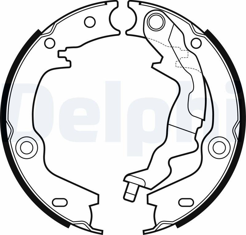 Delphi LS2161 — Zestaw szczęk hamulcowych, hamulec postojowy