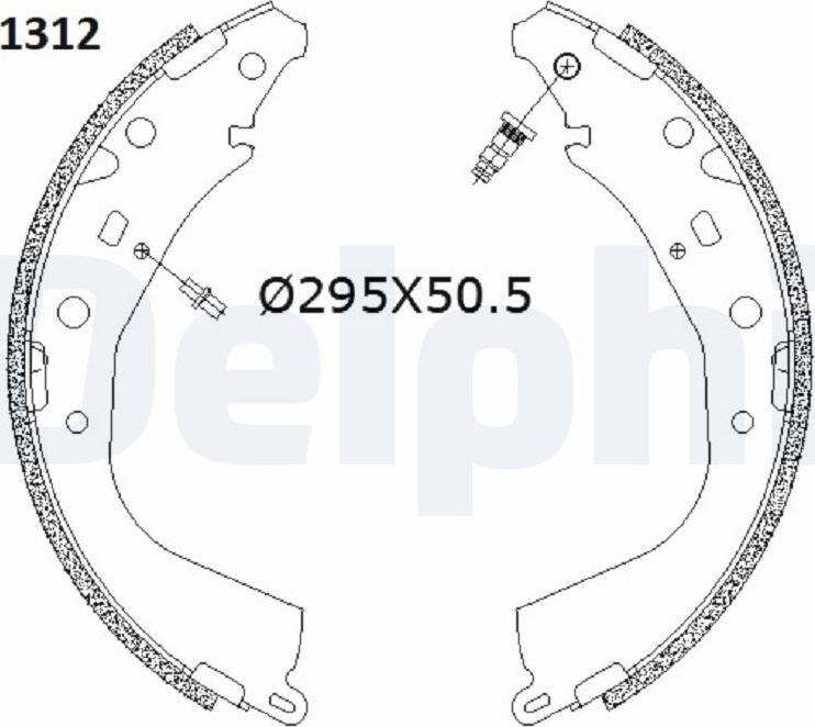 Delphi LS2187 — Zestaw szczęk hamulcowych