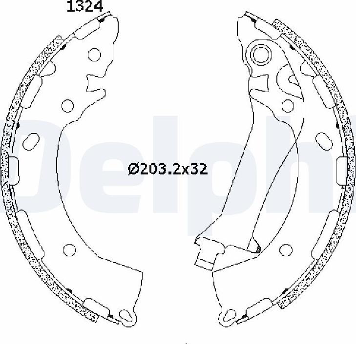Delphi LS2200 — Zestaw szczęk hamulcowych