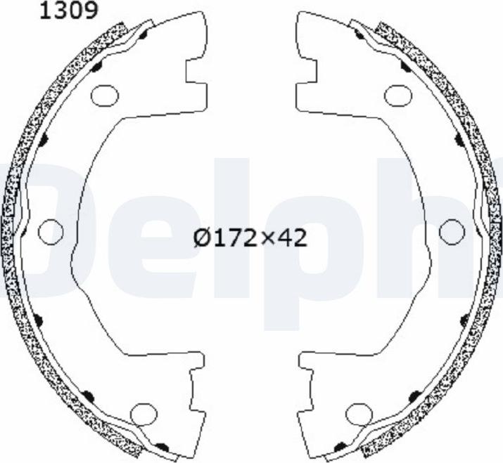 Delphi LS2202 — Zestaw szczęk hamulcowych, hamulec postojowy