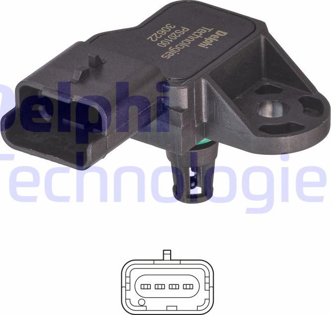 Delphi PS20100-12B1 — Czujnik, ciśnienie w kolektorze dolotowym