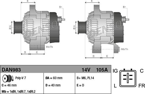 Denso DAN983 - Alternator
