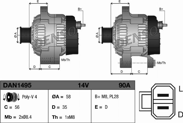 Denso DAN1495 - Alternator