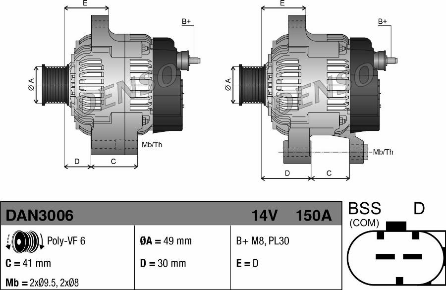 Denso DAN3006 — Alternator