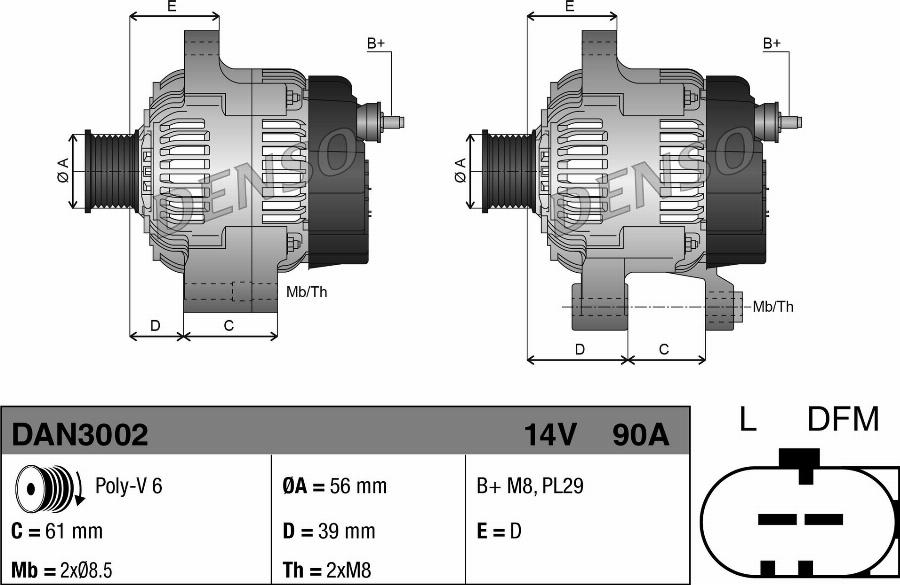 Denso DAN3002 — Alternator