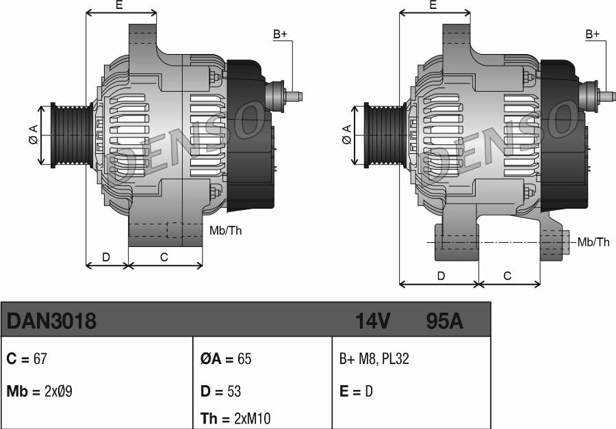 Denso DAN3018 - Alternator