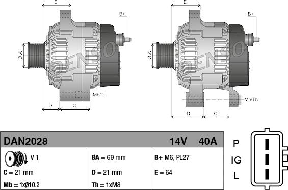 Denso DAN2028 - Alternator
