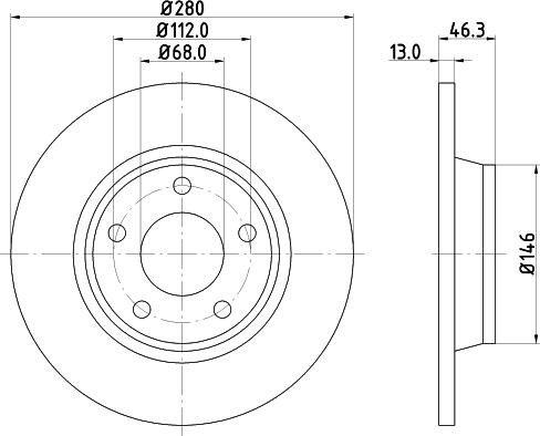 TRW DF2730 - Tarcza hamulcowa