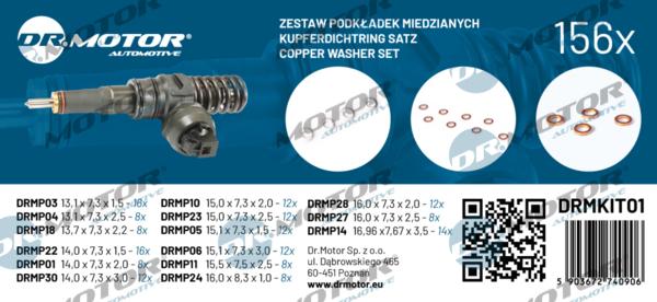 Dr.Motor Automotive DRMKIT01 — Zestaw uszczelek, końcówka wtrysku