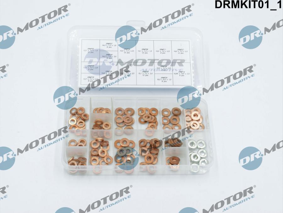 Dr.Motor Automotive DRMKIT01 - ZESTAW PODKŁADEK MIEDZIANYCH 156 SZT.