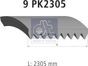 DT Spare Parts 4.81704 - Pasek wielorowkowy