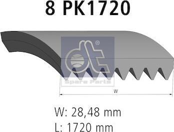 DT Spare Parts 5.41411 - Pasek wielorowkowy