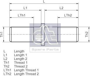 DT Spare Parts 10.30045 - Śruby. nakrętki. szpilki