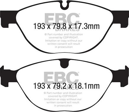 EBC Brakes DP42191R — Zestaw klocków hamulcowych, hamulce tarczowe