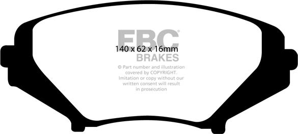 EBC Brakes DP51665NDX — Zestaw klocków hamulcowych, hamulce tarczowe