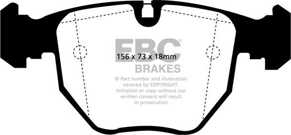 EBC Brakes DP21036 — Zestaw klocków hamulcowych, hamulce tarczowe