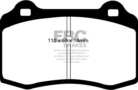 EBC Brakes DP41140R — Zestaw klocków hamulcowych, hamulce tarczowe