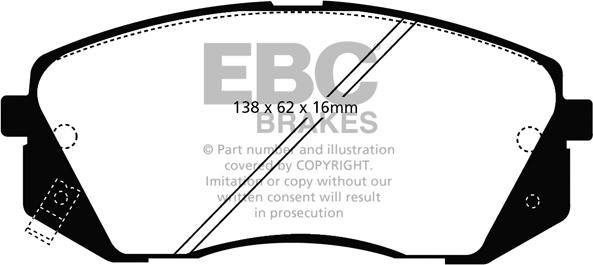 EBC Brakes DP21809 — Zestaw klocków hamulcowych, hamulce tarczowe