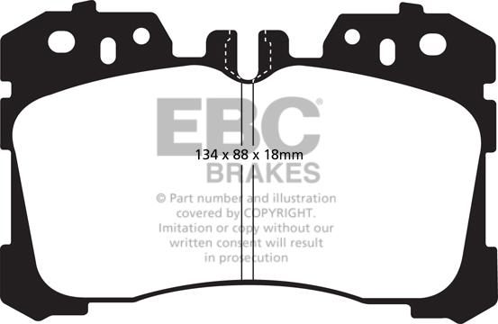 EBC Brakes DP41811R — Zestaw klocków hamulcowych, hamulce tarczowe