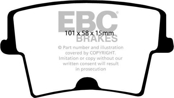 EBC Brakes DP41722/2R — Zestaw klocków hamulcowych, hamulce tarczowe
