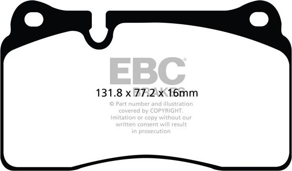 EBC Brakes DP42070R — Zestaw klocków hamulcowych, hamulce tarczowe