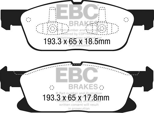 EBC Brakes DP23046 — Zestaw klocków hamulcowych, hamulce tarczowe