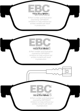 EBC Brakes DP42096R — Zestaw klocków hamulcowych, hamulce tarczowe