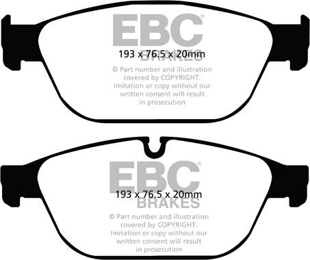 EBC Brakes DP42087R — Zestaw klocków hamulcowych, hamulce tarczowe