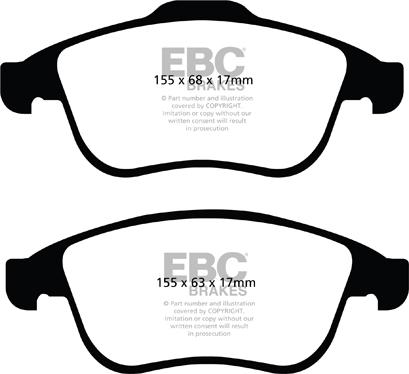 EBC Brakes DP42024R — Zestaw klocków hamulcowych, hamulce tarczowe