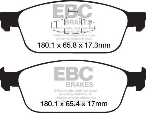 EBC Brakes DP42145R — Zestaw klocków hamulcowych, hamulce tarczowe
