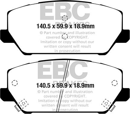 EBC Brakes DP42343R — Zestaw klocków hamulcowych, hamulce tarczowe
