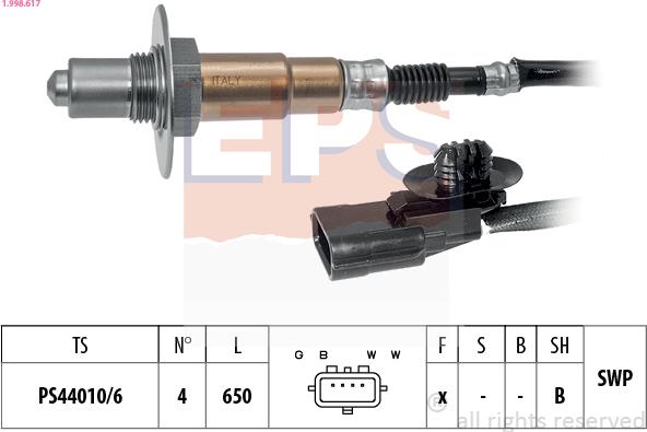 EPS 1.998.617 - SONDA LAMBDA RENAULT MEGANE IV 1.0 TCE 115 20-