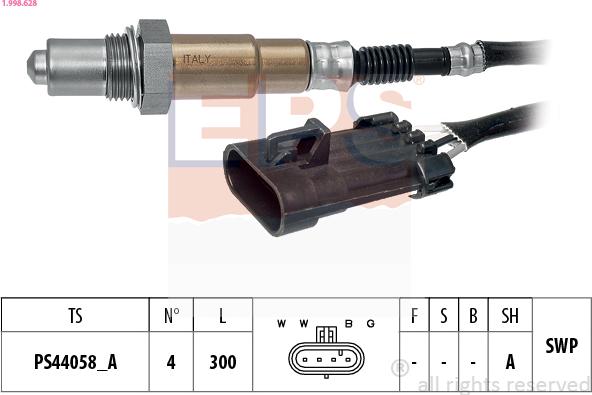 EPS 1.998.628 - SONDA LAMBDA EVO 5 1.5 23-