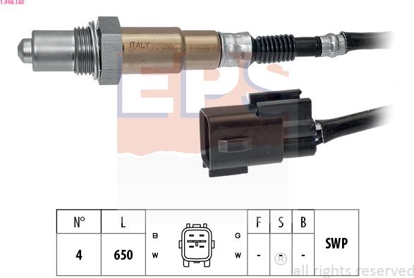 EPS 1.998.185 - SONDA LAMBDA HYUNDAI IX35 2.0 10-