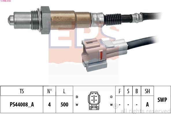 EPS 1.998.316 — Sonda lambda