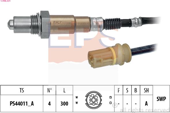 EPS 1.998.331 - SONDA LAMBDA BMW X1 10-